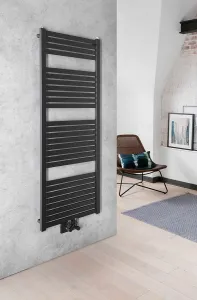 AQUALINE - TONDI vykurovacie teleso 450x1330 stredové pripojenie, čierna mat DT476T