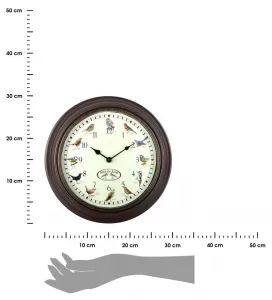 DekorStyle Hodiny so zvukmi vtákov Birdse 30 cm hnedé