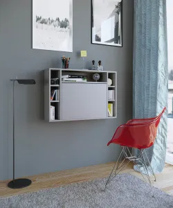 VCM Nástěnný Laptop stůl Wandila, šedý