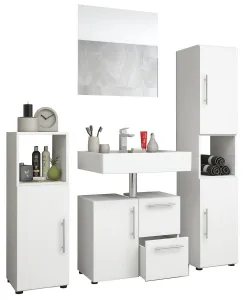 VCM Koupelnový set Flandu se zrcadlem, bílý
