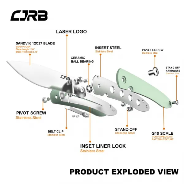 CJRB Ria J1917 Natural Jade G10