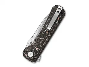 QSP Hawk QS131-S Damascus Carbon Fiber