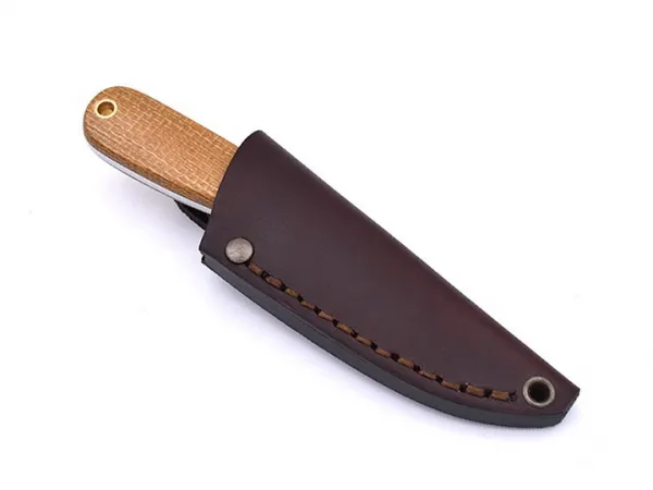 Brisa (EnZo) Nôž Brisa Necker 70 Scandi / Mustard Micarta / Leather
