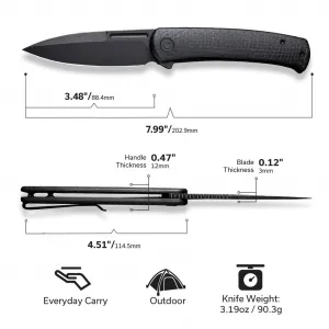 Civivi Caetus C21025C-2 Black Burlap Micarta