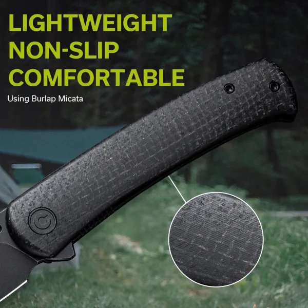 Civivi Caetus C21025C-2 Black Burlap Micarta