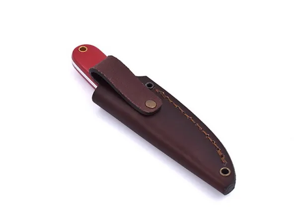 Brisa (EnZo) Nôž Brisa Necker 70 Flat / Red Micarta / Leather