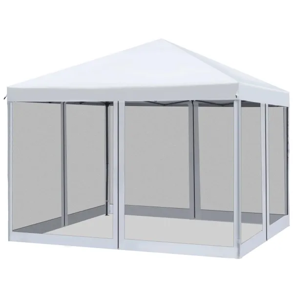 Outsunny Zahradní altán s bočními stěnami, 3 x 3 m