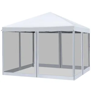 Outsunny Zahradní altán s bočními stěnami, 3 x 3 m