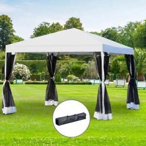 Outsunny Zahradní altán s bočními stěnami, 3 x 3 m