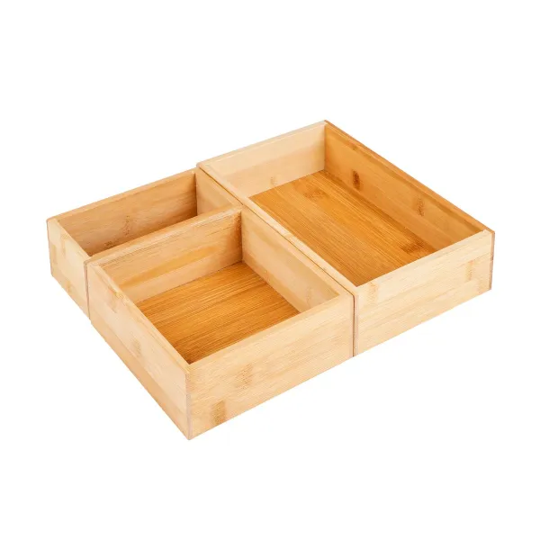 Haushalt International Bambusové úložné boxy, sada 3 ks