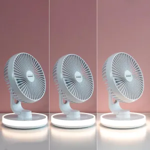 InnovaGoods Stolní ventilátor FanLed s USB nabíjením a LED diodami