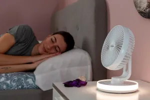 InnovaGoods Stolní ventilátor FanLed s USB nabíjením a LED diodami