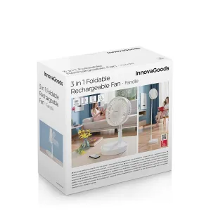 InnovaGoods Skládací stolní ventilátor Fandle s USB dobíjením