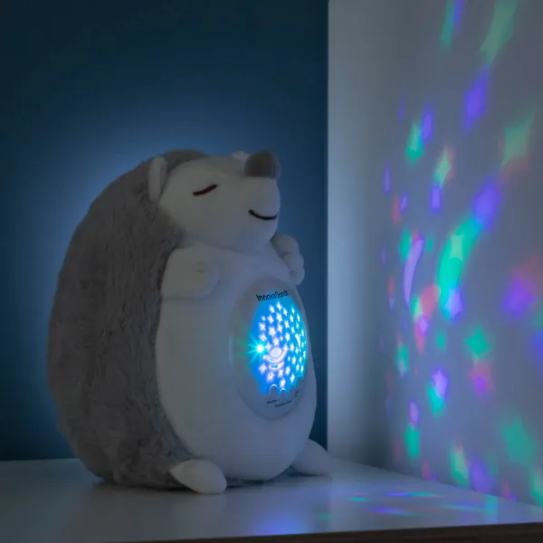 InnovaGoods Plyšový ježek Spikey s bílým šumem a projektorem na spaní