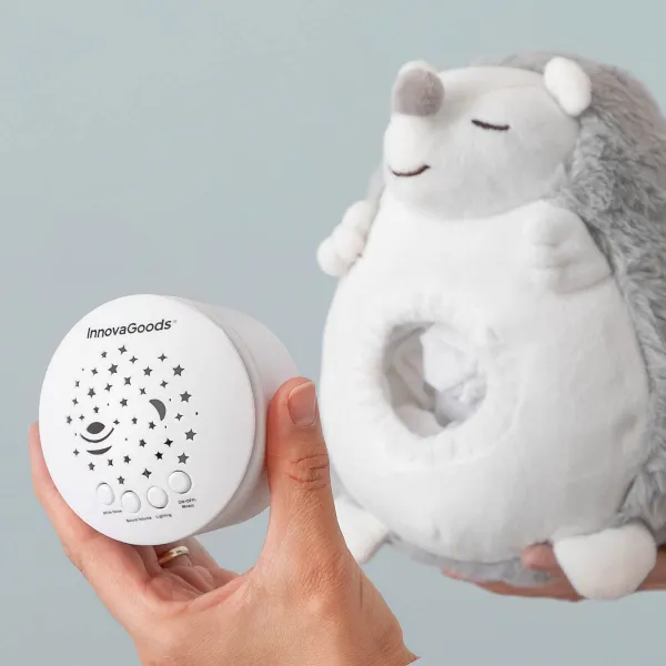 InnovaGoods Plyšový ježek Spikey s bílým šumem a projektorem na spaní