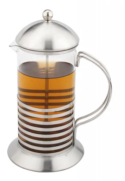Haushalt International Skleněný french press se satinovanou nerezovou ocelí, 1 l