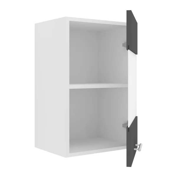 VCM Horní kuchyňská skříňka Esilo, 40 cm, skleněná dvířka, antracit