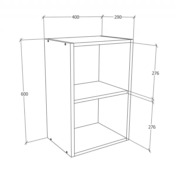 VCM Horní kuchyňská skříňka Esilo, 40 cm, bílá