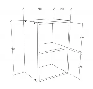 VCM Horní kuchyňská skříňka Esilo, 40 cm, antracit