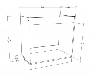 VCM Kuchyňská skříňka Esilo pod dřez, 80 cm, bílá
