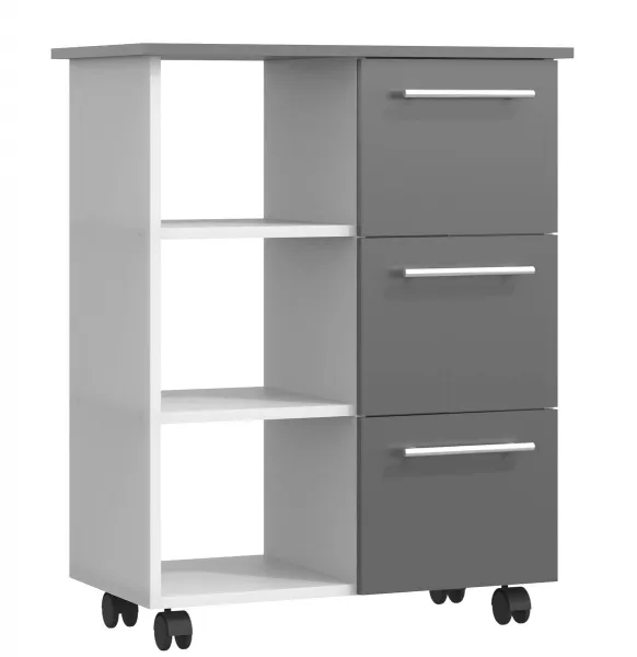 VCM Kuchyňský vozík s kolečky Esilo, 68 cm, antracit