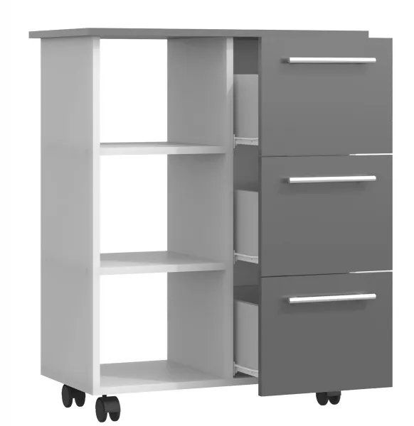 VCM Kuchyňský vozík s kolečky Esilo, 68 cm, antracit
