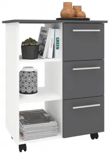 VCM Kuchyňský vozík s kolečky Esilo, 68 cm, antracit