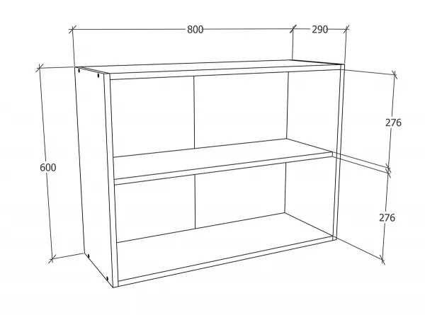 VCM Horní kuchyňská skříňka Esilo, 80 cm, 2 dvířka, antracit