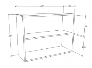 VCM Horní kuchyňská skříňka Esilo, 80 cm, 2 dvířka, antracit