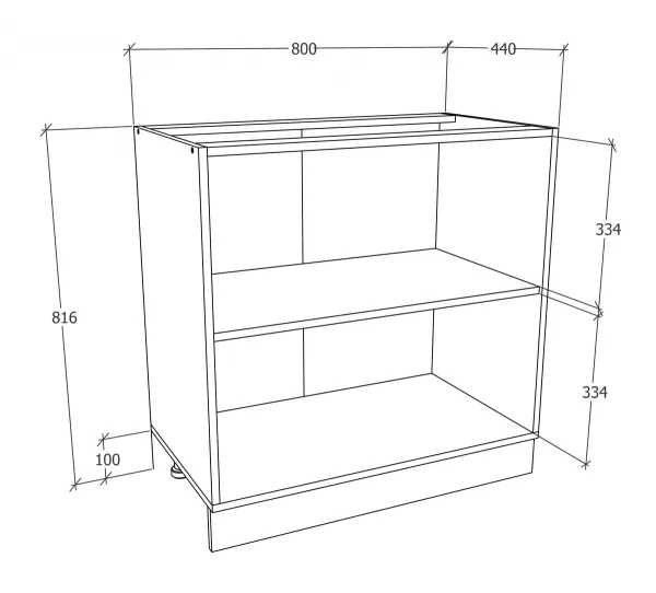 VCM Dolní kuchyňská skříňka Esilo, 80 cm, 2 dvířka, antracit