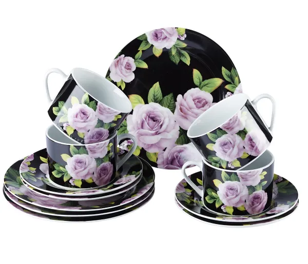 Die moderne Hausfrau Kávový servis Black Rose, 12dílná sada
