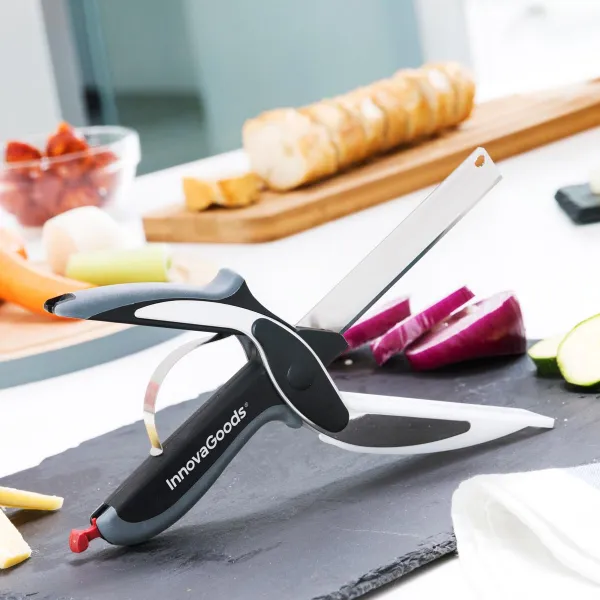 InnovaGoods Kuchyňské nůžky s nožem a prkénkem Scible