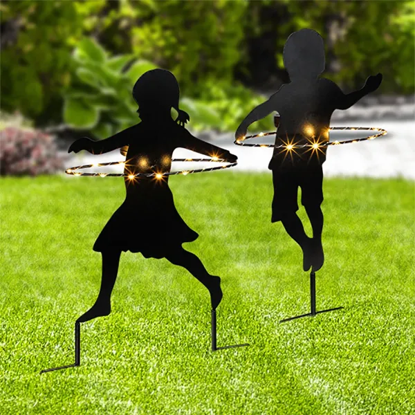 Haushalt International LED Solární zápich Chlapec s Hula hoop