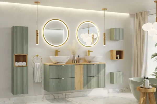 ArtCom Vysoká skrinka do kúpeľne LINE Reed Green 80-03-2D
