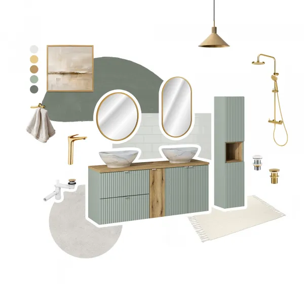 ArtCom Skrinka pod umývadlo LINE Reed Green 82-60-2D | 60 cm s dvierkami
