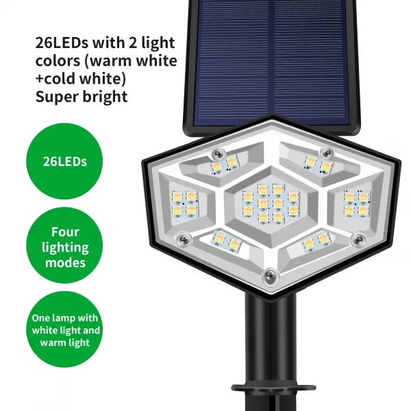 LED solárna lampa DUAL-WHITE - Balenie 2ks