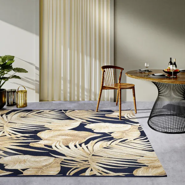 Villeroy & Boch - Hanse Home koberce Kusový koberec Villeroy & Boch 106061 Blue, Gold – na von aj na doma - 160x235 cm