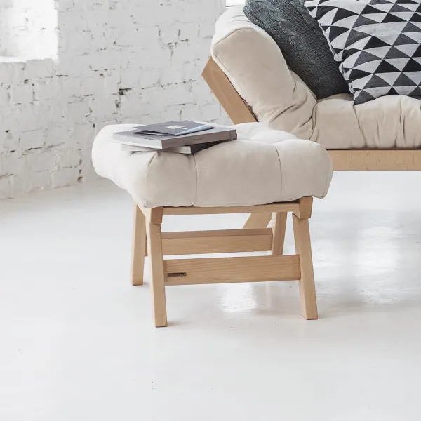 MarLiving Taburet BREEZIO 02 55 cm z masívu/modrý