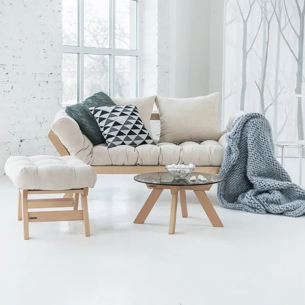 MarLiving Taburet BREEZIO 02 55 cm z masívu/modrý