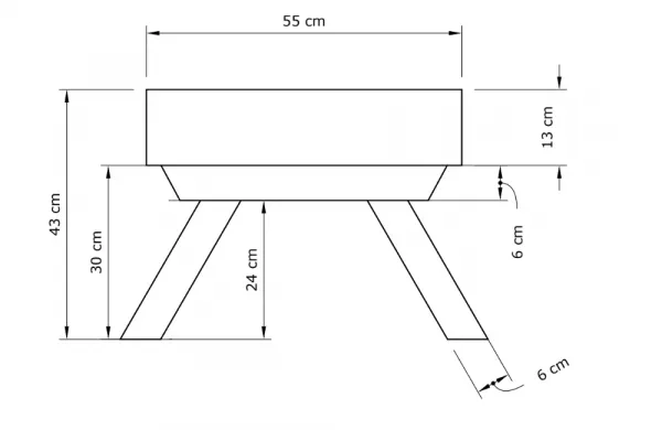 MarLiving Taburet BREEZIO 02 55 cm z masívu/modrý