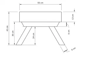 MarLiving Taburet BREEZIO 02 55 cm z masívu/modrý