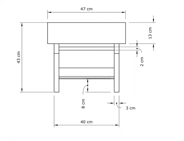 MarLiving Taburet BREEZIO 02 55 cm z masívu/modrý
