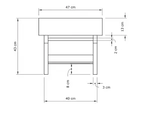 MarLiving Taburet BREEZIO 02 55 cm z masívu/modrý