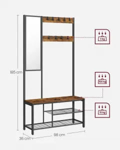 SONGMICS Predsieňový vešiak s botníkom Vasagle ELEVATOR hnedý