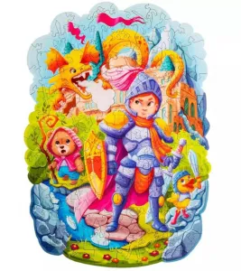 DREVENÉ FAREBNÉ PUZZLE - Statočný rytier