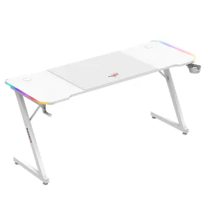 Herný stôl Huzaro Hero 4.8 RGB White + PODLOŽKA XXL