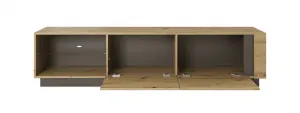 ArtLas TV stolík ARTENS 187 s LED | dub grandson/biely lesk