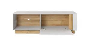 ArtLas RTV stolík ARTENS 138 s LED | dub grandson/biely lesk