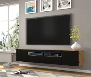 ArtBm TV stolík AURA 200 | dub artisan/čierny mat