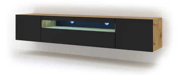 ArtBm TV stolík AURA 200 | dub artisan/čierny mat